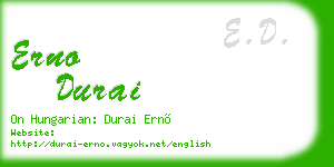 erno durai business card